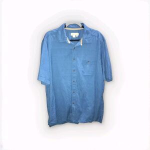 Territory Ahead Shirt Mens XL‎ Blue Button Up Short Sleeve Outdoor Jacquard Camp